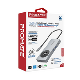 Promate ComandHub-Pro 14-in-1 Multiport USB-C Hub – 100W PD