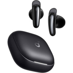 Anker Soundcore Liberty Buds, Semi In Ear Design, Removable Ear Fins, Real Time Adaptive Noise Cancelling, Fast Charging, Wireless Bluetooth Earbuds, Translation Earbuds, 30h Playtime Black