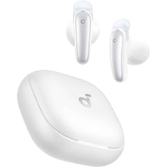 Anker Soundcore Liberty Buds, Semi In Ear Design, Removable Ear Fins, Real Time Adaptive Noise Cancelling, Fast Charging, Wireless Bluetooth Earbuds, Translation Earbuds, 30h Playtime White