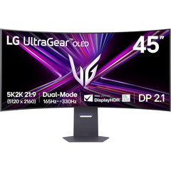 Lg 45gx950a Ultragear™ 45” Oled Curved 800r Dual Mode (5k 165hz Or Fhd 330hz) 0.03ms Hdr True Black 400 G Sync Compatible Hdmi 2.1 & Usb C Adjustable Stand Black