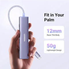 Ugreen 35582 Usb C To 5 In 1 Multiport Adapter 4k30hz 100w Usb C Pd, & 3x 5gbps Usb A Purple