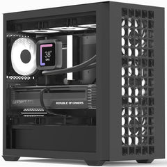 AeroCool D302A (Black) ARGB Stylish Mesh Front Panel Design mATX Mini Tower Tempered Glass Gaming Case w/ USB Type-C, 4X120mm ARGB Fans & Back Connector Motherboard Support | D302A-G-BK-v1 | - CompuMe