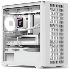 AeroCool D302A (White) ARGB Stylish Mesh Front Panel Design mATX Mini Tower Tempered Glass Gaming Case w/ USB Type-C, 4X120mm ARGB Fans & Back Connector Motherboard Support | D302A-G-WT-v1 | - CompuMe