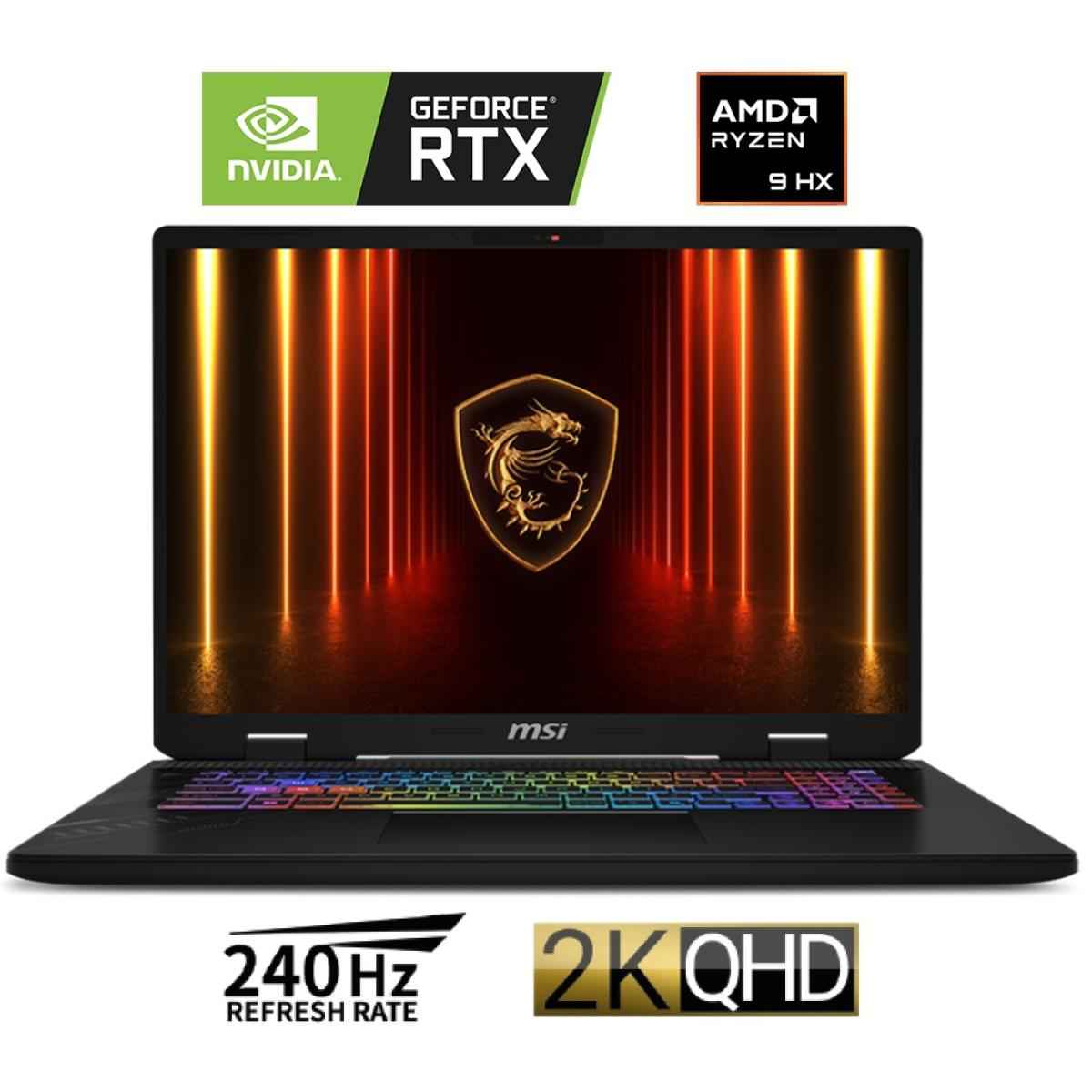 MSI Crosshair A16 HX D8WFKG 16" IPS QHD+ 2.5K (2560x1600) @ 240Hz, AMD Ryzen 9 8940HX, Nvidia RTX 5060 8GB GDDR7, 16GB DDR5 RAM, 1TB M.2 PCIe NVMe - Cosmos Gray Gaming Laptop | D8WFKG |
