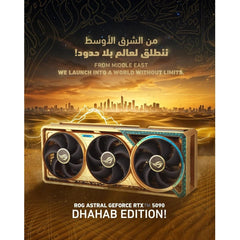 Asus Rog Astral Geforce Rtx™ 5080 Dhahab Core Oc Edition 16gb Gddr7 256 Bit Memory, 2790 Mhz Oc Mode , 10752 Cuda Cores, 30 Gbps Memory Speed