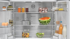 Bosch Side by Side Refrigerator French Door Bottom Freezer A, 605Lit, Silver - KFN96VPEA