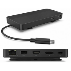 Lenovo USB-C Dual Display Travel Dock (1 DP 1.4 & 1 HDMI 2.0) up to 65W Charging for Laptop (No Power Adapter Included) Support Dual 4K Display
