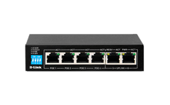 D Link Des F1006p E/b 6 Port 10/100 Switch With 4 Poe Ports And 2 Uplink Ports Uk Plug