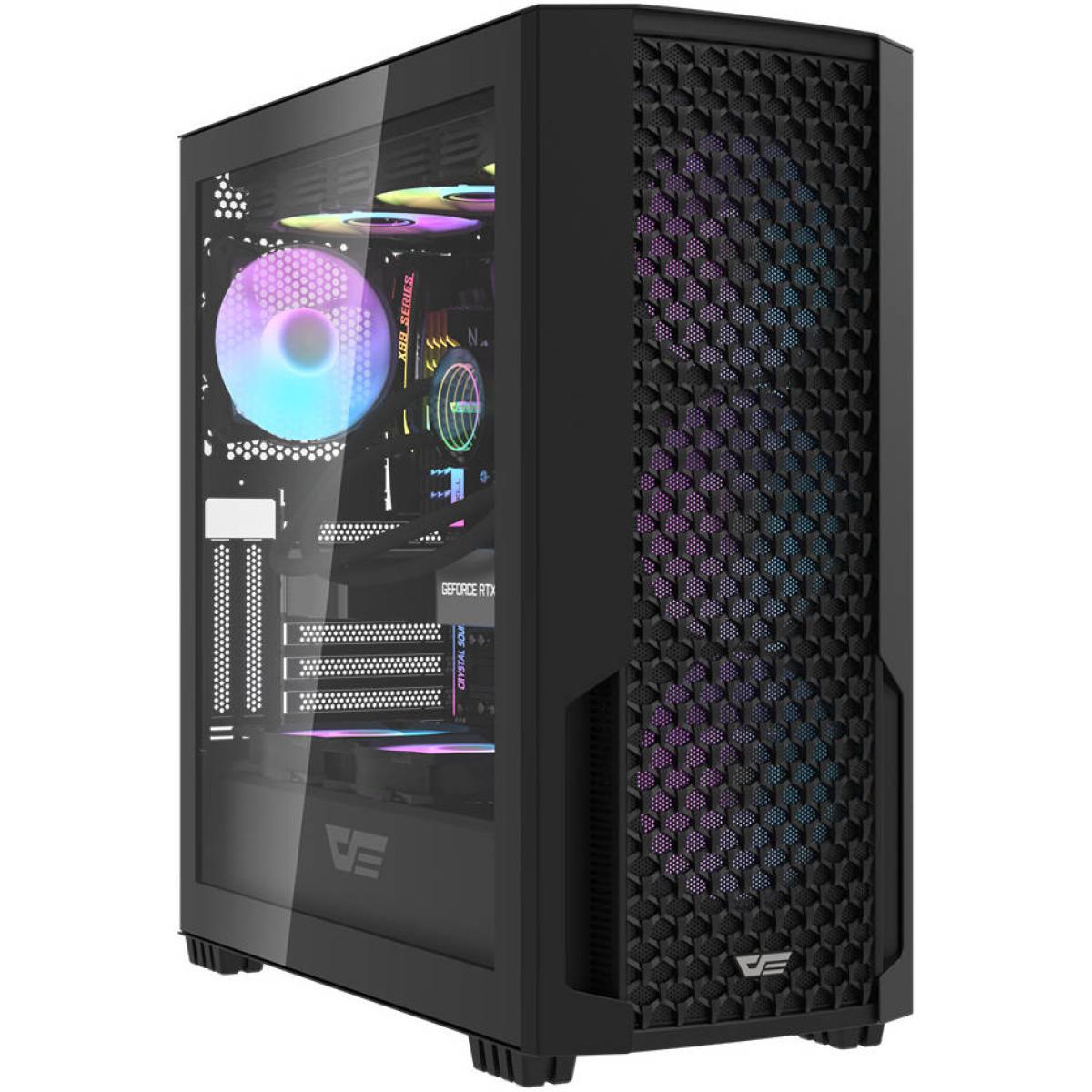 Darkflash Df2100 Computer Case E Atx/atx/m Atx/itx, 4x Pre Installed Argb Fans, Up To 360mm Radiators & 11x 120mm Fans Support, Spcc + Abs, 3x Usb A / 3.5mm Audio Jack Port Black