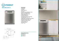 Indesit Dish Washer 13 Sets 6 Programs A+ – Stainless Steel