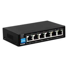 D-Link DGS-F1006P-E 6-Port 10/100/1000 Switch with 4 PoE Ports and 2 Uplink Ports