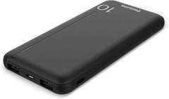 Philips 10000mAh 20W Power Bank with PD & QC3.0, USB-A & Type-C Ports (Black)