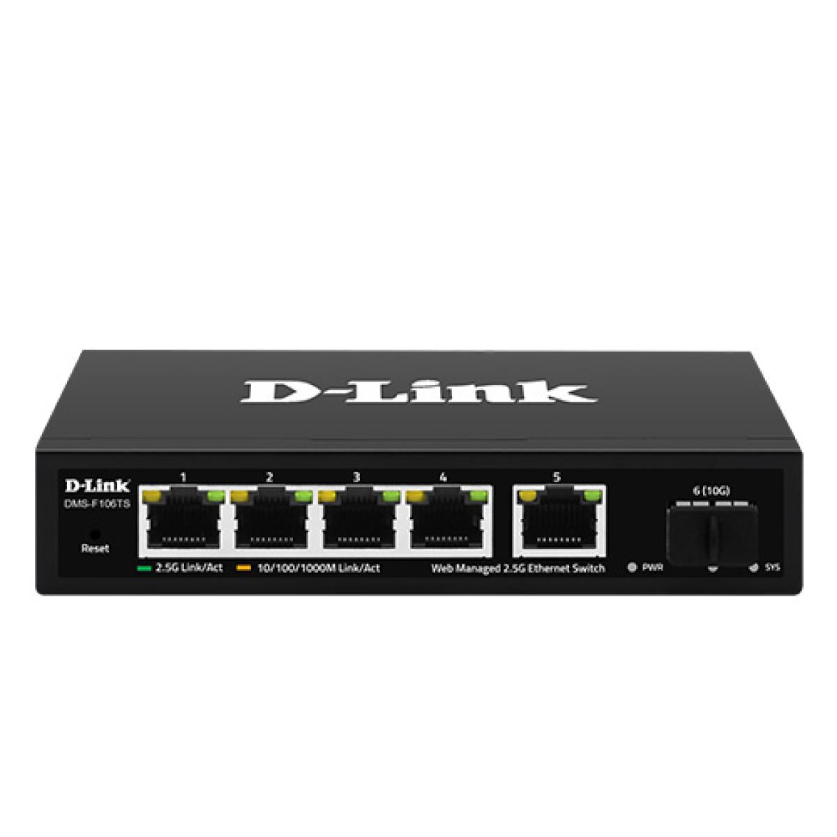 D-Link DMS-F106TS 5-port 2.5G with 1-Port SFP+ Web Management Desktop Switch
