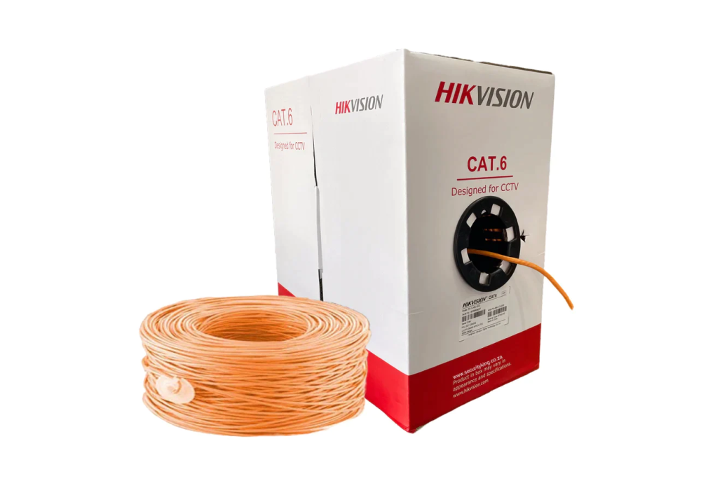 Hikvision 305 m CAT6 UTP Network Cable (Solid Copper, 0.55 mm) - Orange