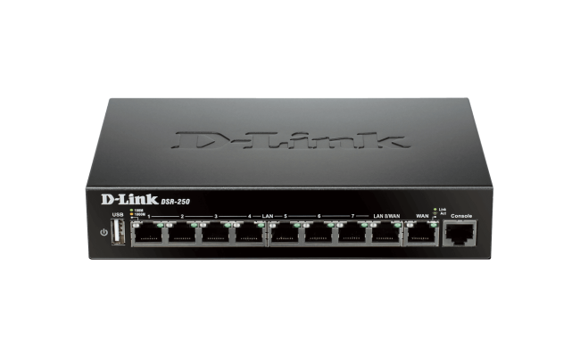D-Link Dsr 250 8 Port Gigabit Vpn Router