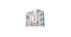 DeepCool CG530 4F Panoramic ATX Mid-Tower Case – White, Tempered Glass, 4x ARGB Fans
