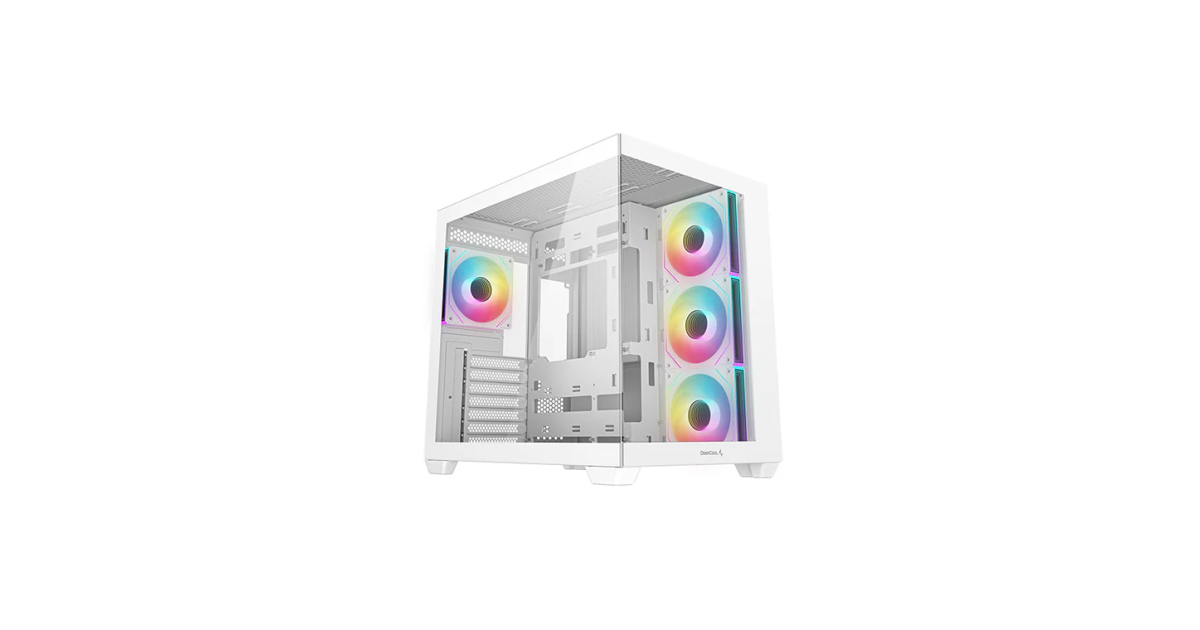 DeepCool CG530 4F Panoramic ATX Mid-Tower Case – White, Tempered Glass, 4x ARGB Fans DeepCool CG530 4F Panoramic ATX Mid-Tower Case – White, Tempered Glass, 4x ARGB Fans