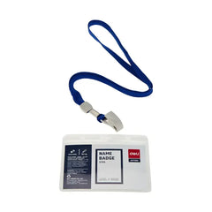 Deli Badge & Lanyard 10.5x7cm Horizontal Pack of 50