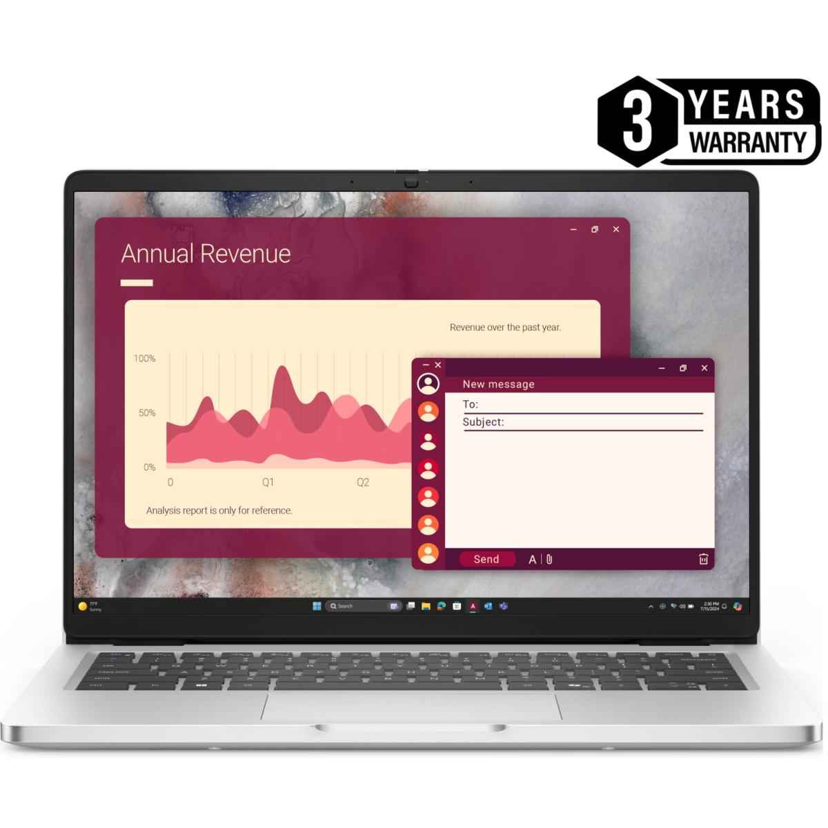 Dell Pro 14, Metallic Finish Laptop, 14" FHD+ IPS, Intel Core Ultra 5 processor 235U vPro, 16GB DDR5, 512GB M.2 NVMEe SSD, Intel Integrated Graphics - Platinum Silver (3 Years Warranty) | Dell Pro 14 PC14250 |