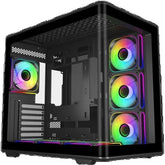 Cooler Master Elite 600 (Black) ATX ARGB Mid Tower Tempered Glass Panoramic Dual Chamber Fish Tank Gaming Case w/ 7 x120mm ARGB Fan (Side Reverse) & Type-C | E600-KGNN-S02 |
