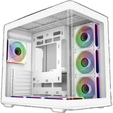 Cooler Master Elite 600 (White) ATX ARGB Mid Tower Tempered Glass Panoramic Dual Chamber Fish Tank Gaming Case w/ 7 x120mm ARGB Fan (Side Reverse) & Type-C | E600-WGNN-S02 |
