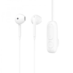 WiWU BE313 Bluetooth Wired Earphone with strong Magnetic Clamp Sports Earbuds Stereo Sound HiFi Wired Headphone with Mic Up to 11 Hours - White