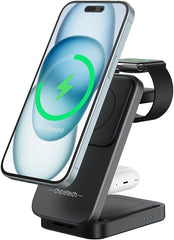 CHOETECH Wireless Charger, Magnetic 3-in-1 - T611-F-CCBK