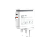 Ldnio Fast Wall Charger & Led Lamp QC3.0, 25Watts, White - A2423C