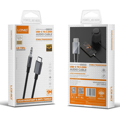 Ldnio Audio Chip Cable to Type-C, Black - LSY81c