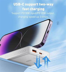 Ldnio Magnetic Wireless charging Power bank, 10000Mah, White - PQ16