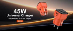 Ldnio All in One Adapter GaN, 45Watts, Orange - Q2420
