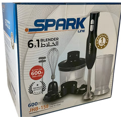 Spark Line Set Blender 6 in 1, 600Watts, Black / Steel - JHB-158