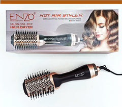 Enzo Hair Styler Hot Air Brush, 1000Watts, Black - EN-751
