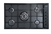 DR EN90-540 90cm Black Gas Oven with 5 Burners