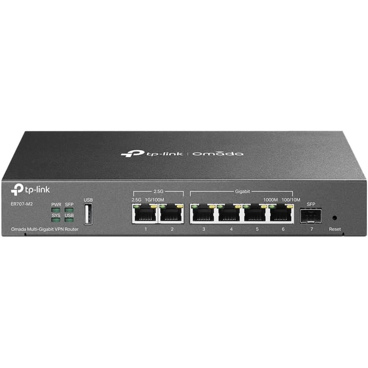 Tp Link Omada Er707 M2 8 Port Multi Gigabit Vpn Router Dual 2.5gig Wan Ports High Network Capacity, Spi Firewall, Omada Sdn Integrated, Load Balance, Lightning Proteion Tp Link Omada Er707 M2 8 Port Multi Gigabit Vpn Router Dual 2.5gig Wan Ports High Network Capacity, Spi Firewall, Omada Sdn Integrated, Load Balance, Lightning Proteion