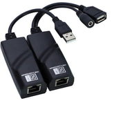 USB 2.0 Extender to RJ45 with a 4 Ports USB Hub- 100M