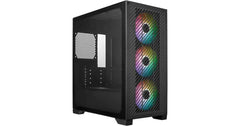 Cooler Master Elite 301 (Black) Micro-ATX ARGB Mini Tower Gaming Case – Tempered Glass, Mesh Panel, 3x 120mm ARGB Fans, USB Type-C
