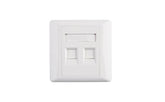 2 Port Rj45 Cat5e Face Plate Wall Socket - CompuMe