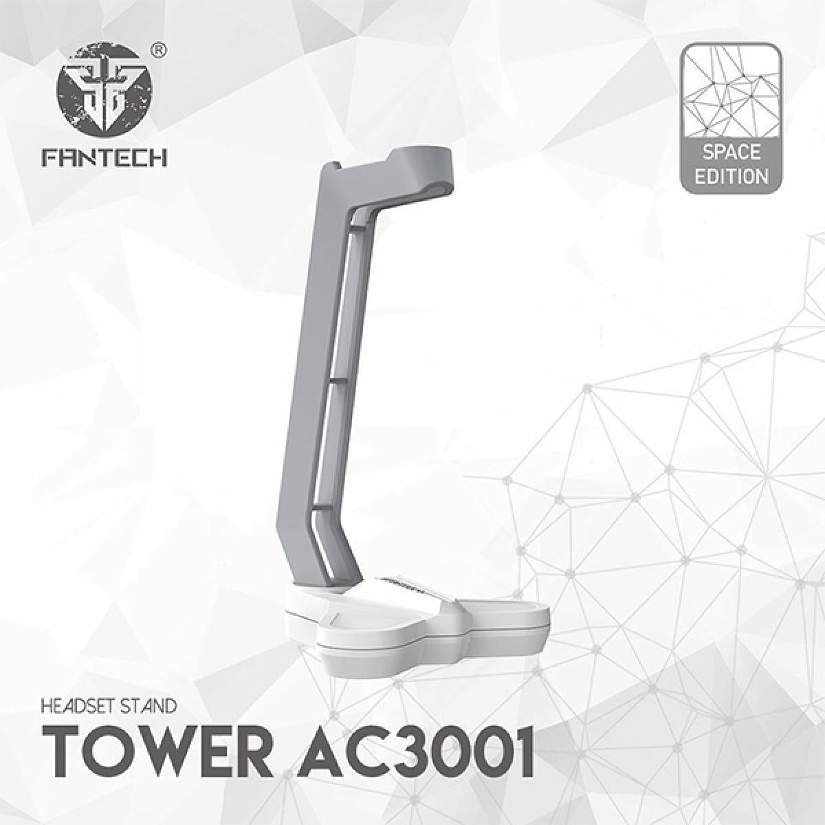 Fantech AC3001S Tower RGB Headset Stand, Headphone Holder - White | Fantech AC3001S RGB Stand | - CompuMe