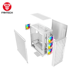 FANTECH RHOMBUS XL CG84 MID TOWER CASE - WHITE (EXCLUSIVE)