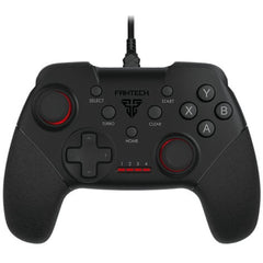 Fantech Shooter II GP13 Wired Gaming Controller, 1.8 meter Braided Cord, Dual Vibration Motors, Turbo Mode - Black Shooter II GP13