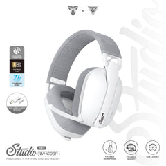 Fantech Studio Pro WHG03 7.1 Surround Sound (White) Wireless & Wired Gaming Headset Quad - Mode Connection (BT