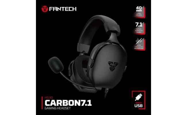 Fantech HG30 7.1 (Black) Virtual Surround USB Wired Ultra Comfort Gaming Headset w/ Omnidirectional Noise Cancelling Microphone & Built-In Volume Controls