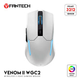 FANTECH VENOM II WGC2 RGB (Vibe Edition White) 2.4GHz Wireless Gaming Mouse w/ Optical Sensor, Up To 4000 DPI, Rechargeable 400mAh Battery