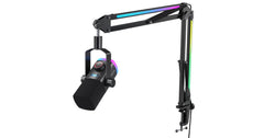 FIFINE AmpliGame AM8PROT USB/XLR Dynamic Microphone Kit with RGB Boom Arm Stand - Black