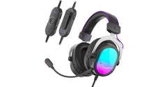 FIFINE H16 RGB Gaming Headset with 7.1 Surround Sound, EQ Switch, Detachable Noise Reduction Microphone and MultiPlatform Support