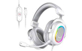 FIFINE AmpliGame H6W USB Headset for PC Gaming with RGB, In-line Controls of 7.1 Surround Sound, EQ modes Volume & Mute (White)