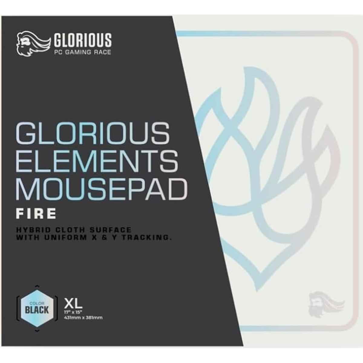 Glorious Elements Mousepad Xl Mouse Pad Foam Core Hybrid Cloth Computer Desk Pad For Speed Gaming 430x380x4mm (fire)