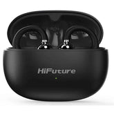 Hifuture Flexclip Ai Enhanced Environmental Noise Cancellation Enc Open Ear Wireless Earphone 30 Hrs Play Time Light Weigt Design Black
