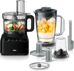 Braun Food Processor 800 W 2 speed settings with Pulse 2.1 L Bowl Capacity With Accessories Black